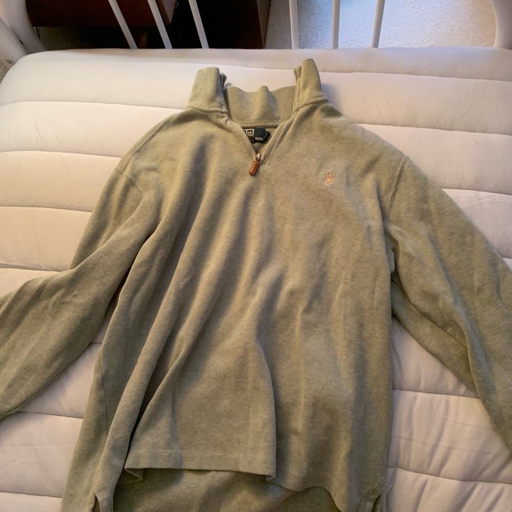 Creamy light green ralph lauren zip up